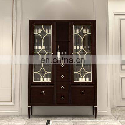 Modern Design Copper Handle Metal Decor Gold and Silver Home Furniture 6 Chairs Wooden Dining Table Sets Luxury photo-2