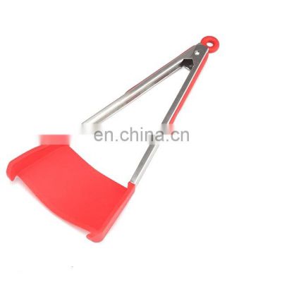 New 2 in 1 Food Grade Silicone Spatula Tongs