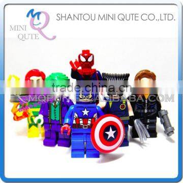 Mini Qute DECOOL 6pcs/set Marvel Avenger super hero spiderman superman building block action figure educational toy NO.0147-0152