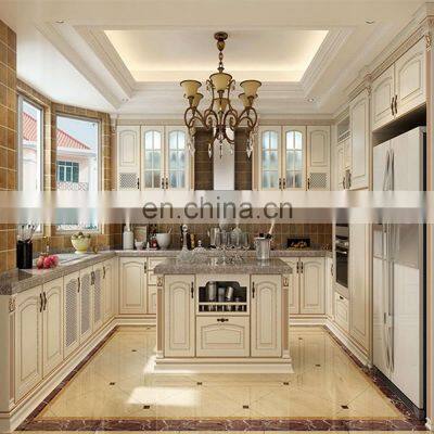 european traditional oak wooden kitchen cabinets set with island philippines prices