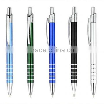 Plastic colorful ball pens semi-metal ballpoint pen