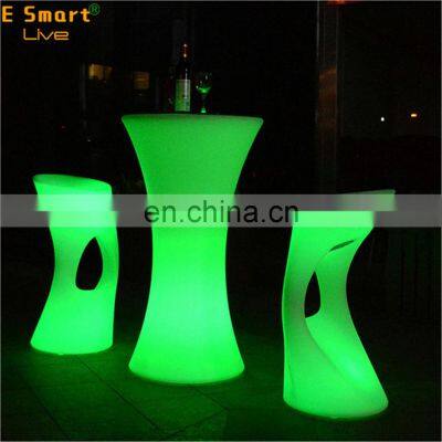 Customization Round or square table/16 color change led table wireless illuminated Modern design led bar chair party