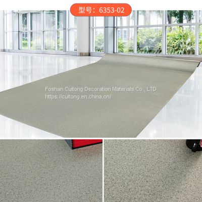 Guangdong Wholesale gray wood grain plastic floor factory exhibition hall specialty store PVC floor leather net red restaurant roll plastic floor