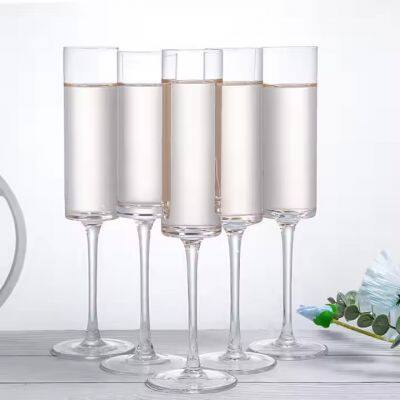 New Design 180ml Long Stem Lead Free Crystal Champagne Goblet Luxury Elegant Party Drinking Wine Glass