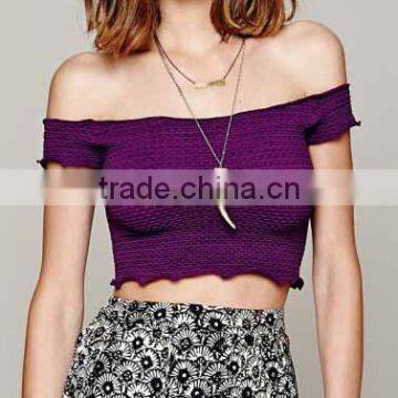 plum smoked seamless crop top