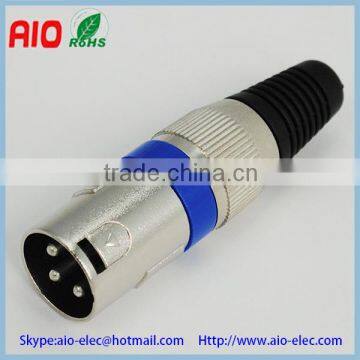 red blue yellow 3 PIN XLR male plug,microphone male plug,conon male jack,speaker male plug