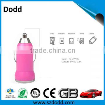 CE ROHS FCC Car Charger, 2.4 A Single Car Charger USB forTablet, and USB Power Bank