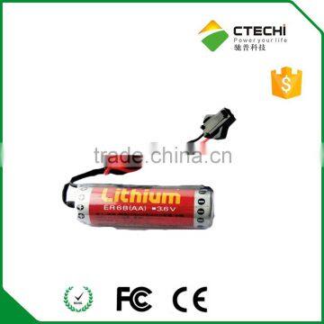 100% maxell ER6B AA size lithium battery 3.6v battery with wire and connector