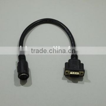 DIN 6 pin socket to DB15 with UL 2464 26AWG 6C + 1 groud power cable