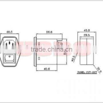 Durable 115/250VAC IEC320 Active Power Fused Emi Filter With Switch photo-3
