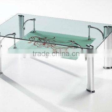 wholesale modern cheap tempered glass&metal coffee end table TA-004