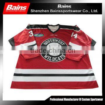 Quick dry polyester fabric for cheap wholesale blank hockey jerseys custom/customized hockey jerseys made in china