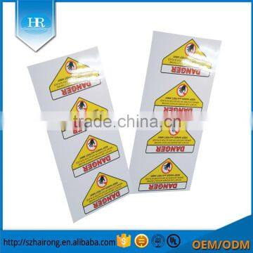 High Quality 3M Embossed Synthetic Paper Logo Sticker With Film