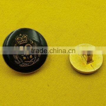 Black Enamelled Metal Shank Button For Dress --- MJ3689 photo-4