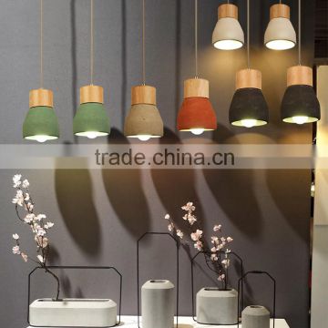 Cement Pendant Light With Oak Wood Lampholder Creative Industry concrete lighting