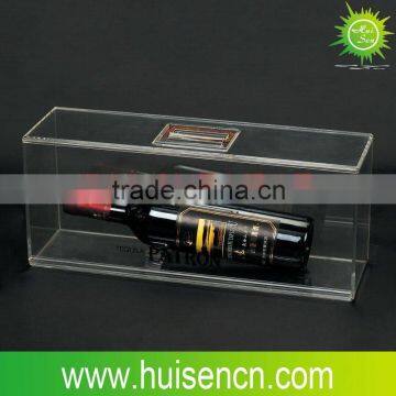 Cystal acrylic single wine display box alcohol case