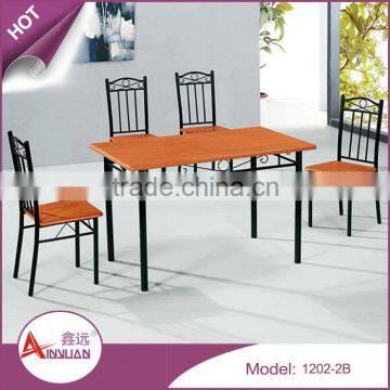 Foshan Dining Room Furniture Particleboard Restaurant Wooden Round Dining Tables With 4 Chairs photo-5