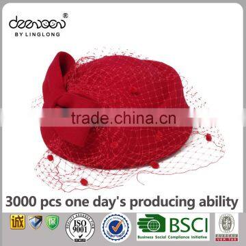 Bridal Wedding Lady Hat Wool Fascinator Church Women Hat photo-5