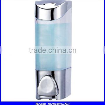 single plastic wall mounted manual hand soap dispenser with liquid pump