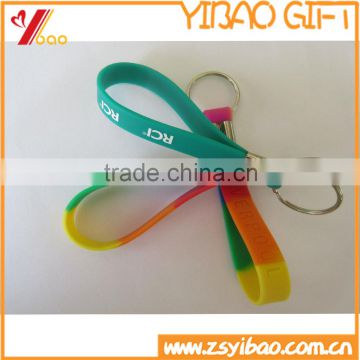 Debossed Assorted Color Silicone Keychain/ Custom Printed Keychain Accessory