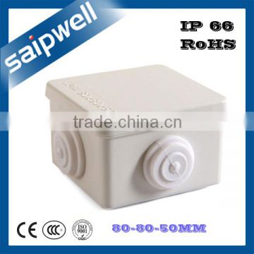 2013 New IP66 waterproof electrical junction boxes with cable gland 80x80x50mm