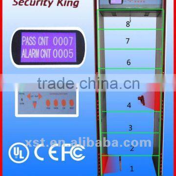 Walk Through Metal Detector Gate 8zone Door frame body scanner XST-F08