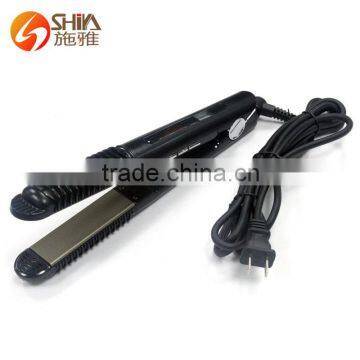 Japanese Technology 2 in 1 White Black Flat Iron Hair Straightening Iron and Hair Curler With LED/LCD Display in China SY-868A photo-3