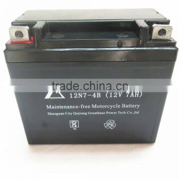 manufacture maintenance free motorcycle battery 12v 7ah mf battery 12n7-4b motorcycle battery