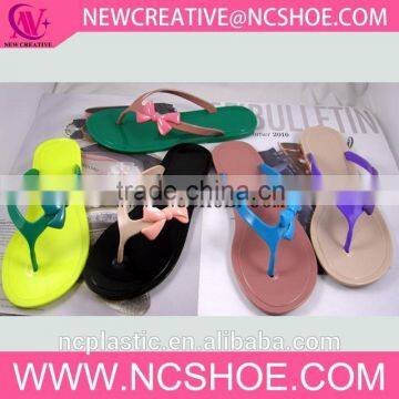 Jelly candy color flat woman pvc flip-flops