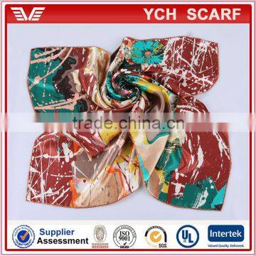 Digital Print Custom Desgin 100% Cotton Square Scarf photo-2