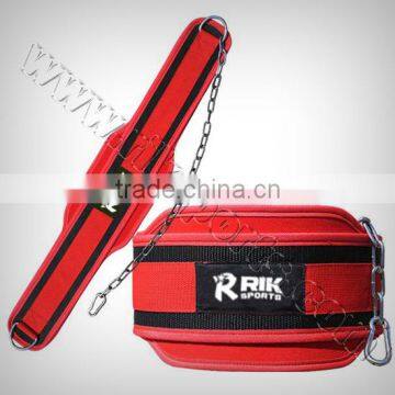 Neoprene Dipping Belt Red Neoprene, Black Webbing, Heavy Duty Metal chain