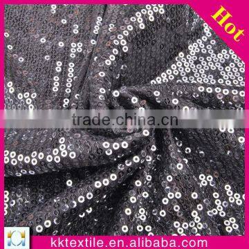 Wholesale High quality knit sequin embroidery design lace fabric for lady dress/3mm sequin embroidery lace