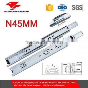 45MM Hardware Furniture Slide 3 Fold Full Extention 4 balls Lever Release Stainless Steel Drawer Slide