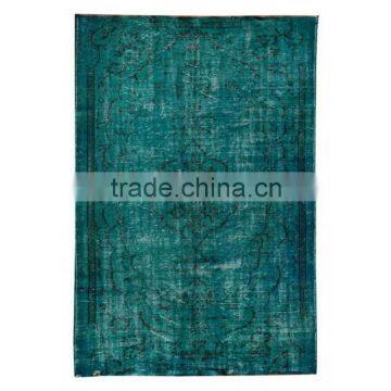 Handmade Turkish Carpet - Turquoise Over-dyed Rug (8,5 x 5,9 feet)