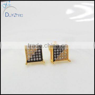 925 Sterling Silver Mens Micropave Setting Cubic Zirconia Stud Earrings                        
                                                Quality Choice