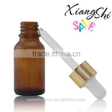 30ml hot sell amber rose/essential oil glass bottle with cap/dropper