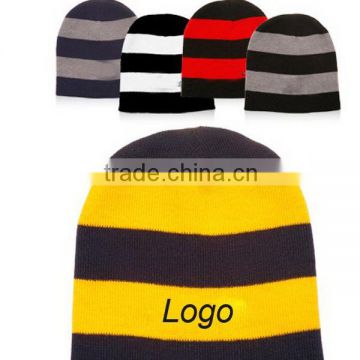 Acrylic Knit Striped Beanie