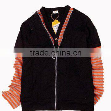 Fashionable boys' full zipper garment