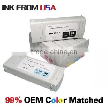 for HP DJ wide format 5000/5500 for H 81 dye ink compatible cartridge