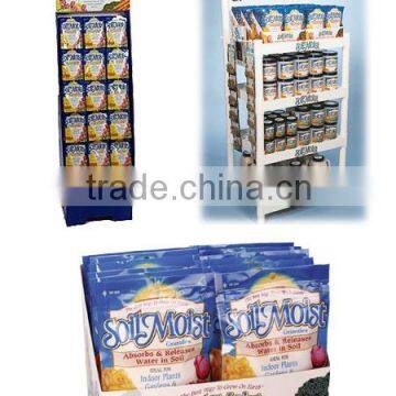 Recyclable retail cardboard advertising display stands for pet food