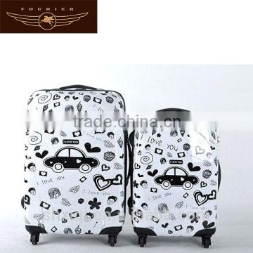 fancy hard side girls luggage telescopic handle suitcase