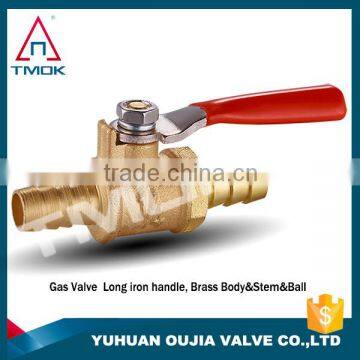 double female 1/4 inch brass gas valve with brass color and thread material Hpb57-3 and full port