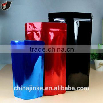 Resealable laminated metalized stand up food bag