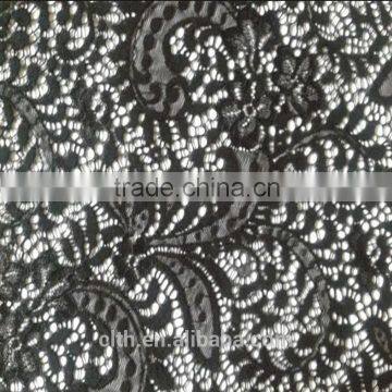 cheap super quality thick black lace fabric for table cloth