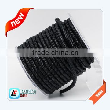 China supplier Black Braided Leather Roll for Mens Leather Cord