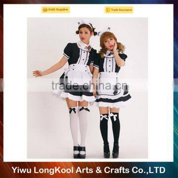 2016 Newest france maid costume with lace girls party sexy costume