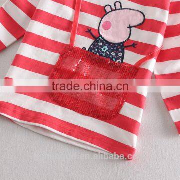 (F4565) Factory Girls t Shirts Animal Embroidery Children's t Shirts Girls Clothes Autumn Spring Nova Kids Clothes photo-4