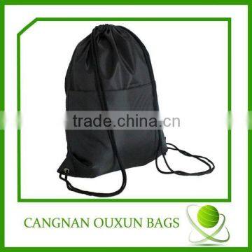 Customized New recycle nylon drawstring backpack with zipper