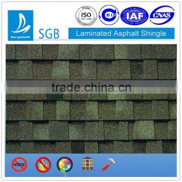 Shadow green color double-layer asphalt shingle for house roofing