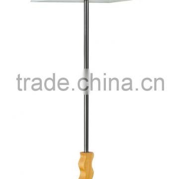 Modern Wrought Iron Floor Lamp in brushed nickle with wood decoration factore supplier